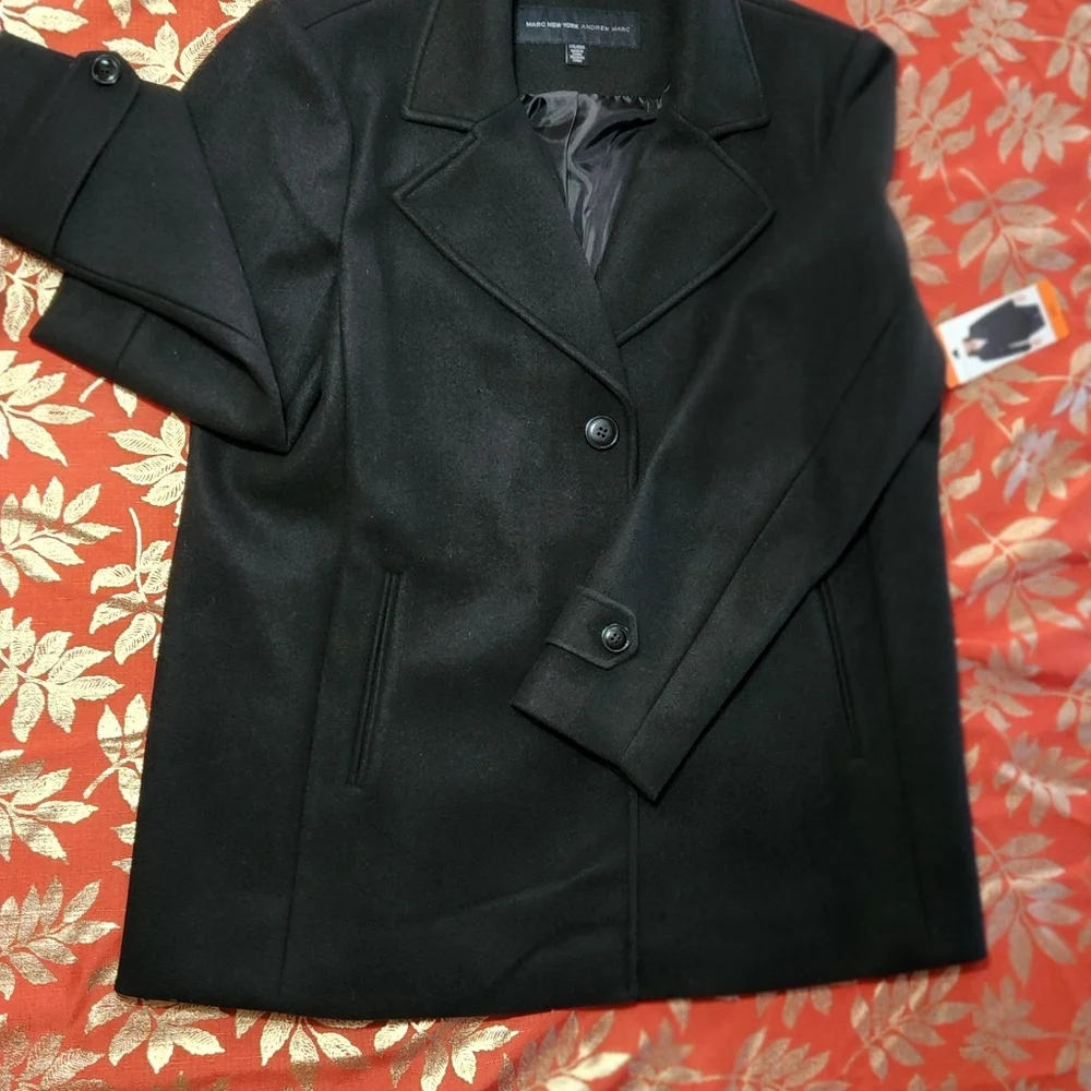 Marc New York Black Women's Polyester Coat Sz XXL
